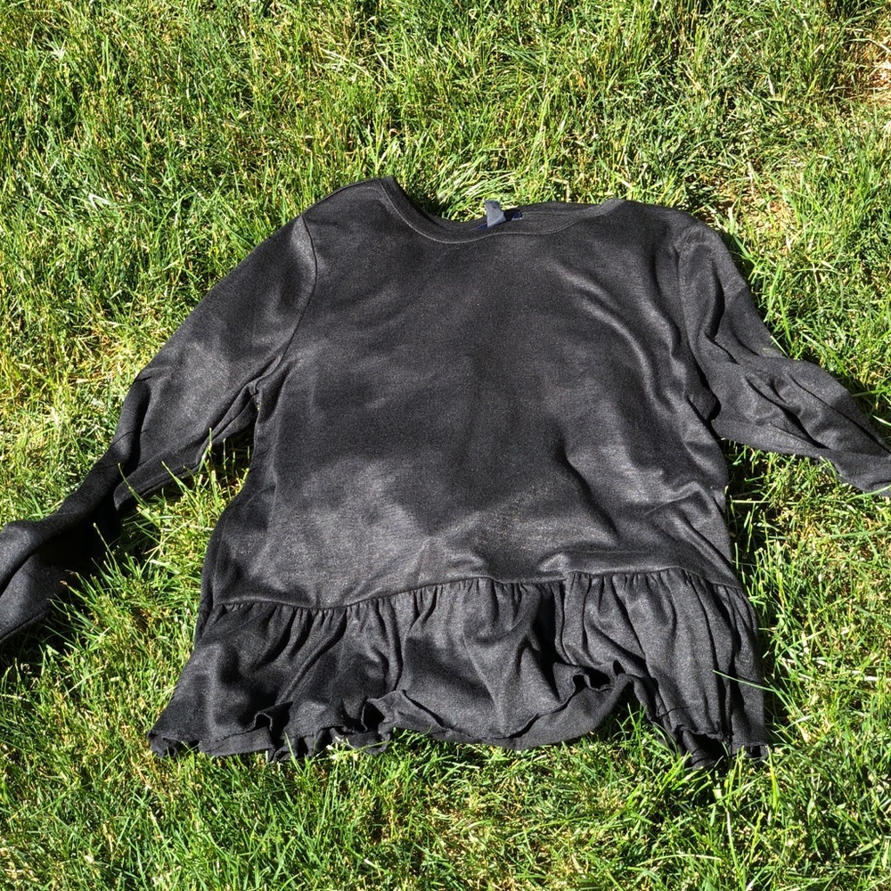 Basic black long sleeve top